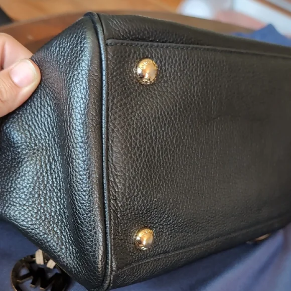 Michael Kors Black and Tan Leather Satchel - Picture 11 of 16